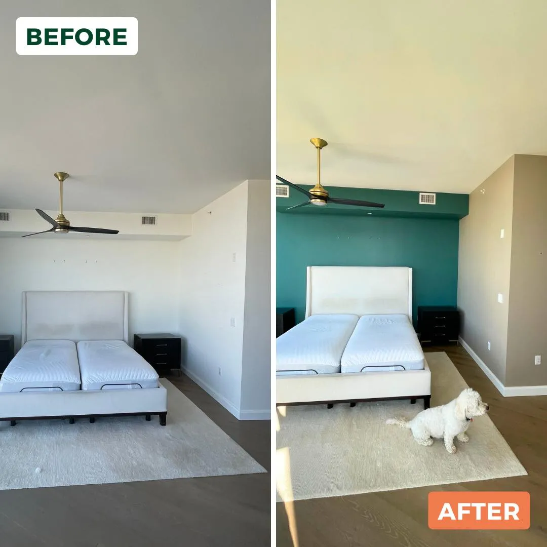 Peach Painting - Riverview, FL exterior before and after room painting