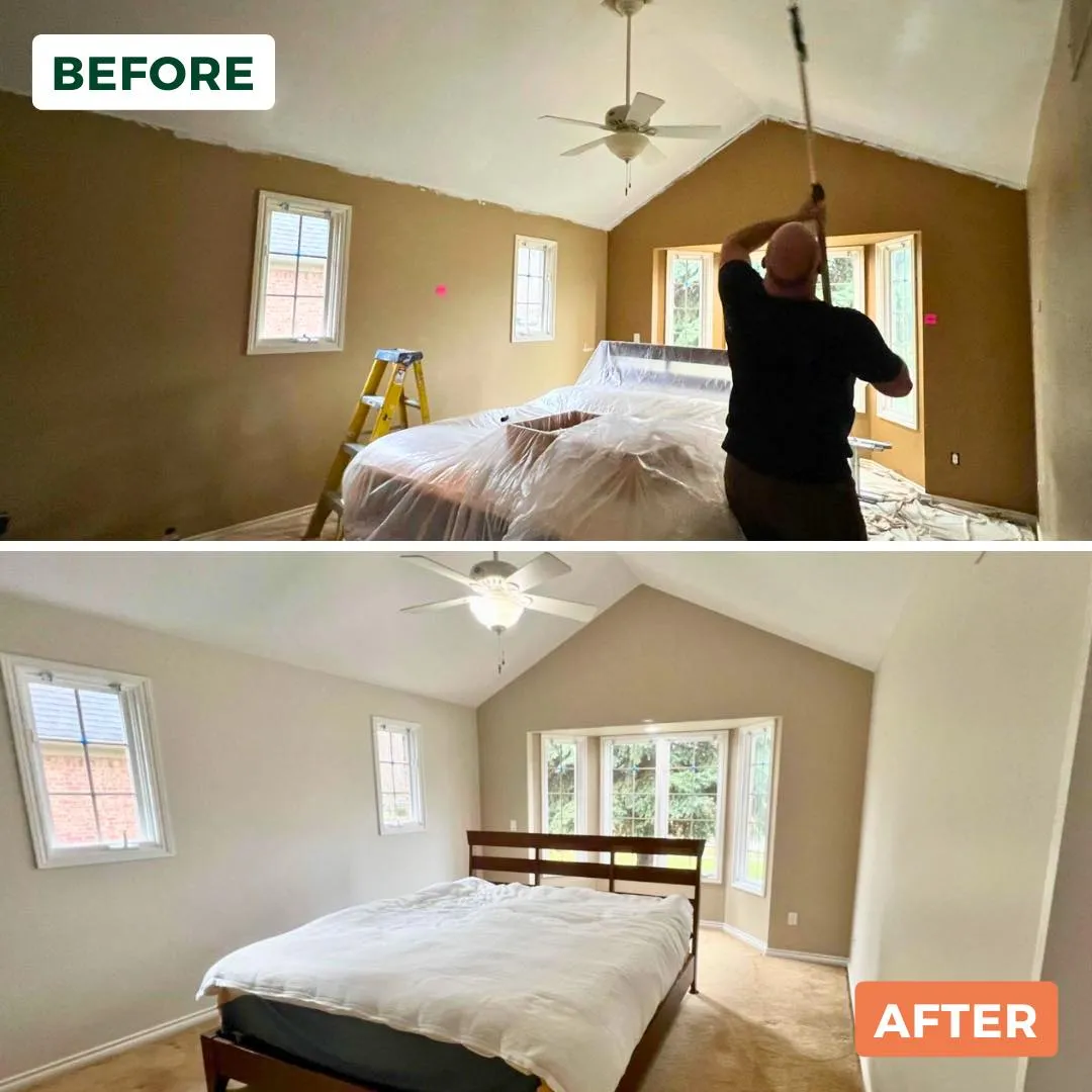 Peach Painting - Riverview, FL exterior before and after room painting