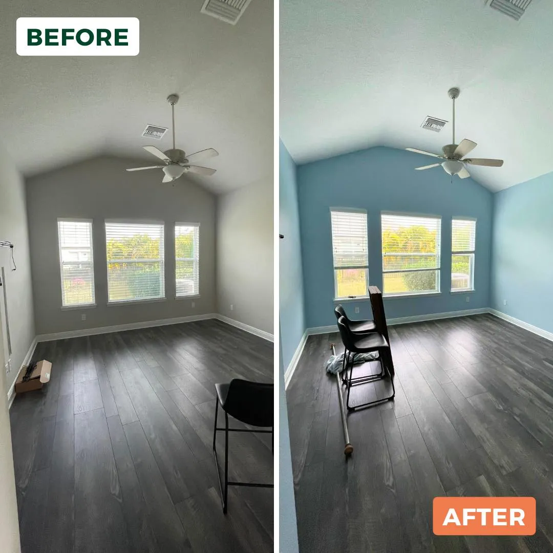 Peach Painting - Riverview, FL interior before and after painting