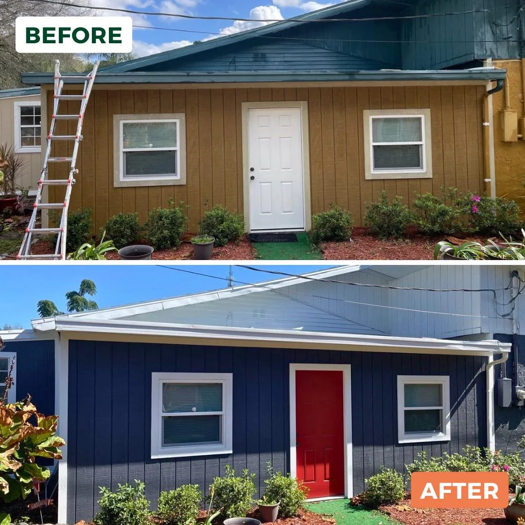 Peach Painting - Riverview, FL exterior before and after home painting