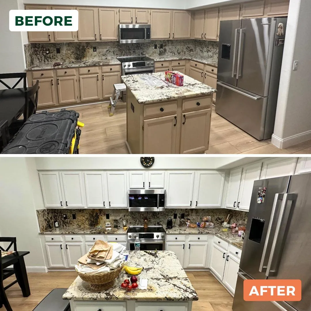 Peach Painting - Riverview, FL interior before and after kitchen painting