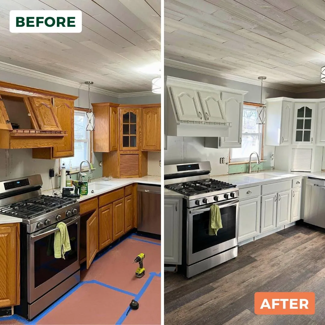 Peach Painting - Riverview, FL interior kitchen cabinet painting